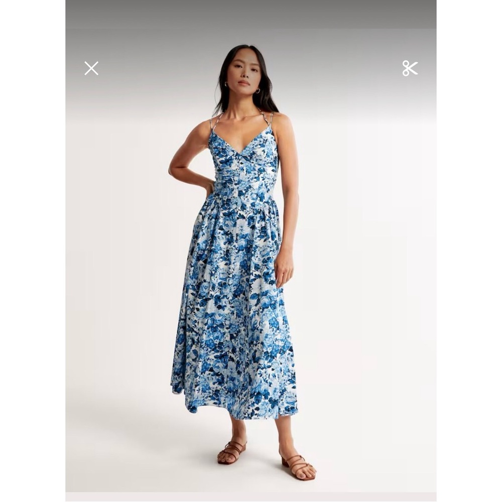 Abercrombie & Fitch White and Blue floral dress